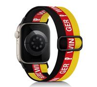 Bracelet élastique compatible avec Apple Watch 38 mm, 40 mm, 41 mm, 42 mm, pour homme et femme, réglable, en nylon - Motif drapeau de football - Série 11 10 9 8 7 6 5 4 3 2 1 SE Ultra 3 2, 38mm/40mm