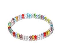 Bracelet élastique en cristal de 4 mm, style femme | Superposition multicolore : les perles à facettes de 4 mm peuvent être mélangées et assorties à d'autres bracelets pour créer
