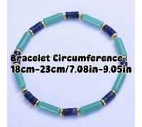 Bracelet élastique en cristal de guérison pour la mémoire et la concentration, perles tubes d'aigue-marine et de lapis-lazuli avec séparateurs dorés, bijou d'énergie pour la clarté d'esprit, cadeau po
