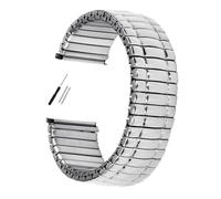 Bracelet élastique en métal, 12 mm, 14 mm, 16 mm, 18 mm, 20 mm, en acier inoxydable doré, for montres et accessoires homme et femme.(Silver,14mm)