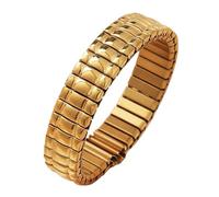 Bracelet élastique en métal 12mm 14mm 16mm 18mm 20mm, bracelet de montre extensible en acier inoxydable, or, accessoires de bracelet for hommes et femmes(Gold,16mm)