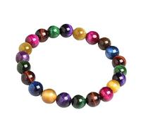 Bracelet Élastique En Pierre D'Oeil De Tigre Multicolore Naturel Pour Femmes, Bracelet En Cristal De Guérison De Bouddha À La Mode, Bracelets À Breloques De Yoga Chakra Pour Hommes, Bijoux De Co