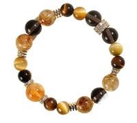 Bracelet élastique en pierres précieuses naturelles faites à la main, 8mm/10mm, cristal jaune de guérison, cadeau d'anniversaire for femmes(10mm Yellow B (18cm))