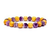 Bracelet élastique palo santo et améthyste VIOLET G