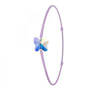 Bracelet élastique - So Charm - Violet clair - Papillon irisé - Cristaux Swarovski - Ajustable