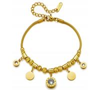 Bracelet élégant avec pendentifs dorés en acier chirurgical