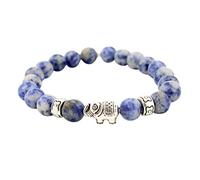 Bracelet éléphant - Support élastique - Taille unique - Convient pour les hommes et les femmes - Bracelet d'amitié pour 2 filles, taille unique, Pierre naturelle, Pas de gemme