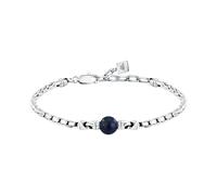 Bracelet en acier et lapis lazuli