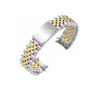 Bracelet En Acier Inoxydable 18/19/22 Mm/20 Mm For Rolex, Adapté For Huawei GT3pro 46 Mm 43, Boucle De Montre En Métal Solide, Adapté For Bracelet Seiko(Silver gold,20mm)
