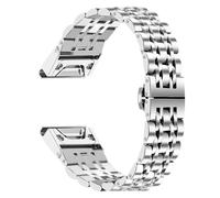 Bracelet en acier inoxydable 20/22/26 mm for Garmin Fenix 8/Fenix 7/Fenix 6/Fenix 5/EPIX 2/Fenix 7X/6X(Silver,26mm For Fenix 3 3HR D2)