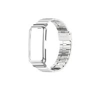 Bracelet en acier inoxydable adapté for Huawei Band 8 7 6 Pro protecteur de boîtier de montre adapté for Honor Band7 6 Bracelet en métal coque de protection(Silver,For Honor Band 6)