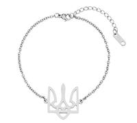 Bracelet en acier inoxydable avec drapeau ukrainien ukrainien, emblème national, lien unisexe pour femme, bijoux ukrainiens pour femmes, taille unique, Comme décrit