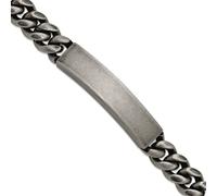 Bracelet en acier inoxydable brossé et oxydé 10 mm ID 22 cm - Cadeau idéal pour maman, taille unique, Métal Acier inoxydable, Pas de gemme