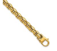 Bracelet en acier inoxydable poli plaqué Ip jaune 8 mm avec chaîne ronde de 23 cm - Cadeau idéal pour maman, taille unique, Métal Acier inoxydable, Pas de gemme