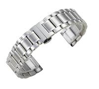 Bracelet en acier inoxydable solide, tête plate/coude, bracelet de montre en métal à double usage avec boucle pliante, bracelet universel