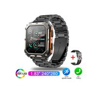 (Bracelet en acier orange) 2025 Nouvelle montre intelligente C20 Pro Assistant vocal BT Appel sans fil Affaires