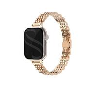 Selencia Bracelet en acier slim style Jubilee pour Apple Watch | 38/40/41/42 mm - Rose Doré