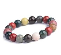 Bracelet en agate naturelle du désert en alax Gobi - Amulette en pierres précieuses de guérison et d'équilibre des 7 chakras pour la richesse et la chance - Bijoux en perles extensibles pour homme et