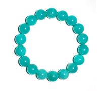 Bracelet en amazonite de 10 mm pour homme et femme | Bijoux en jade bleu naturel pour cristal chakra du cœur et de la gorge | Soulagement du stress pour porter chance aux amis et à la famille | Boîte
