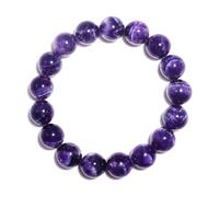Bracelet en améthyste 14 mm pour homme | Cristal naturel du troisième œil et du chakra couronne | Convient aux poignets d'environ 19 cm