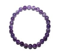 Bracelet en améthyste de rêve de 6 mm | Chakra couronne éthérée cristal violet avec inclusions blanches - Bijoux spirituels de méditation pour la paix et l'intuition | Kit d'outils de perles