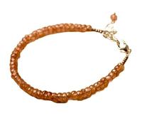 Bracelet en andalousite de 3 à 3,5 mm, perles à facettes, forme rondelle, 17,8 cm, fermoir plaqué argent réglable, pour hommes et femmes | LK_STACK_00502