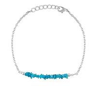 Bracelet en apatite bleu néon de 3 à 4 mm, perles brutes, taille brute, 17,8 cm, fermoir plaqué argent réglable, pour hommes et femmes | LK_STACK_05168