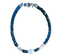 Bracelet en apatite bleu néon et pierre de lune, perles à facettes de 3,5 à 4 mm, forme rondelle, fermoir plaqué argent, 17,8 cm, pour hommes et femmes | LK_STACK_08278