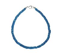 Bracelet en apatite bleu néon, perles à facettes de 3 mm, forme rondelle, fermoir plaqué argent, 17,8 cm, pour hommes et femmes | LK_STACK_05149