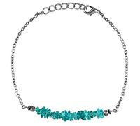 Bracelet en apatite bleue brute de 3 à 5 mm, perles brutes, taille 17,8 cm, fermoir plaqué argent réglable, pour hommes et femmes | LK_STACK_01403