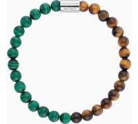 Bracelet en argent 925 avec pierres de force malachite œil de tigre