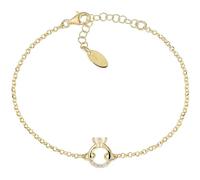 Bracelet en argent 925, de la collection Saint Valentin 2024, avec zircones blancs or 16 + 3 cm charm diamètre 1 cm, Argent sterling