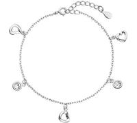 Bracelet en argent avec cristaux Swarovski cœur blanc 33110.1