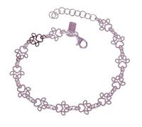 Bracelet en argent sterling 925 avec empreintes de pattes de chien, 17 cm de long, taille des empreintes de pattes 8 mm.