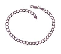 Bracelet en argent sterling 925 avec une chaîne gourmette de 20 cm, de 4,8 mm de large.