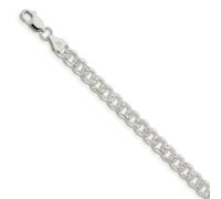 Bracelet en argent sterling 925 massif poli 7 mm Chaîne gourmette 18 cm Mousqueton Bracelet pour homme et femme