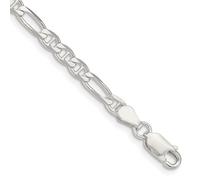 Bracelet en argent sterling 925 massif poli de 3,75 mm avec ancre de bateau nautique 20 cm pour homme et femme