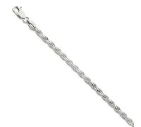 Bracelet en argent sterling 925 massif poli de 3 mm avec chaîne de 20 cm de long pour homme et femme