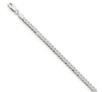 Bracelet en argent sterling 925 massif poli de 4 mm, 18 cm, bracelet à maillons mousquetons pour homme et femme