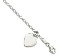 Bracelet en argent sterling 925 poli avec fermoir mousqueton fantaisie pour adolescent 15,2 cm - Fermoir mousqueton - 12 mm de large