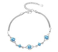 Bracelet en argent sterling 925 pour femme - Bracelet réglable en forme de cœur - Oxyde de zirconium - Costume occidental, taille unique, Cuivre, Pas de gemme