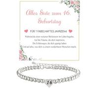 Bracelet en argent sterling 925 pour femme - Cadeau d'anniversaire 16e, 18e, 21e, 30e, 40e, 50e, 60e - Avec carte pour mère, fille, sœur, grand-mère, petite amie, Eine Grösse, Plastique, Pas de gemme