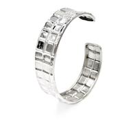 Bracelet en argent sterling 925, semi-rigide avec motif en maille