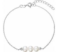 Bracelet en argent tendre avec perles de rivière et zircon cubique 23018.1