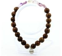 Bracelet en Auralite du Canada + perles en bois de 8 mm