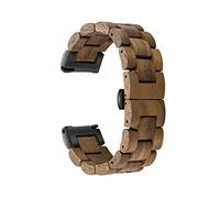 Bracelet en Bois AIYIBEN 20mm, Compatible avec Samsung Galaxy Watch Active/Active 2, Bracelet en Acier Inoxydable en Bois 40/42/44mm à dégagement Rapide(Noyer + Noir)