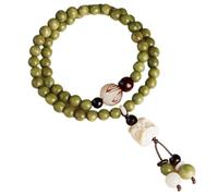 Bracelet en bois de santal, bracelets de perles bouddhistes, double cercle, bouddhiste tenu à la main, bois de santal vert, for hommes et femmes, décoration universelle(6mm)