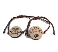 Bracelet en bois pour enterrement de vie de jeune fille, fête de mariage, bracelet d'amitié, petite amie, enterrement de vie de jeune fille, bracelet en bois avec motif, équipe, Mittelgroße, Bois