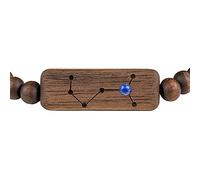 Bracelet en bois végétal zodiaque, 17-20 cm, turquoise, onyx, lapis lazuli, malachite, pour femme et homme, pour un anniversaire