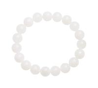 Bracelet en calcédoine blanche avec chaîne élastique en cristal pour homme et femme, Medium, Le noyau de jade, Améthyste
